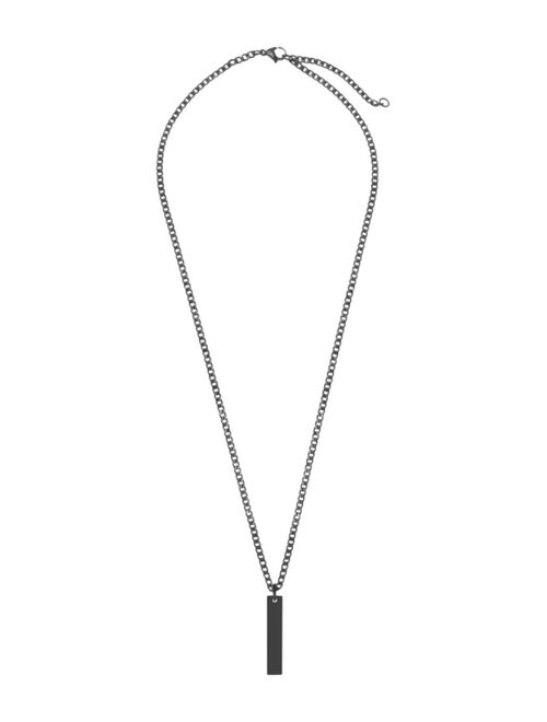 Eves's jewelry Eve's Jewelry Men's Black Plated Stainless Steel Vertical Pendant Necklace