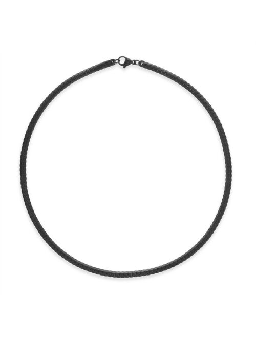 Eves's jewelry Eve's Jewelry Men's Black Plate Flat Curb Chain Necklace