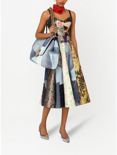 Dolce & Gabbana patchwork-print midi skirt