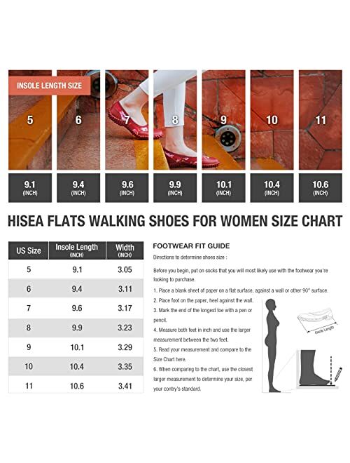 HISEA Flats Shoes for Women Round Toe Comfortable Slip On Walking Shoes