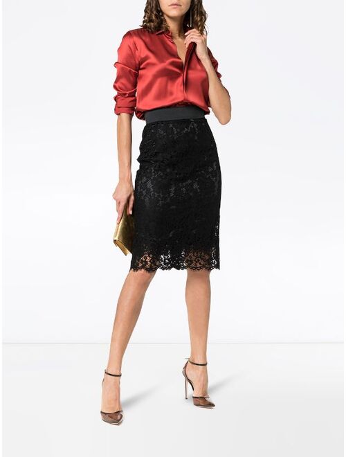 Dolce & Gabbana lace midi pencil skirt