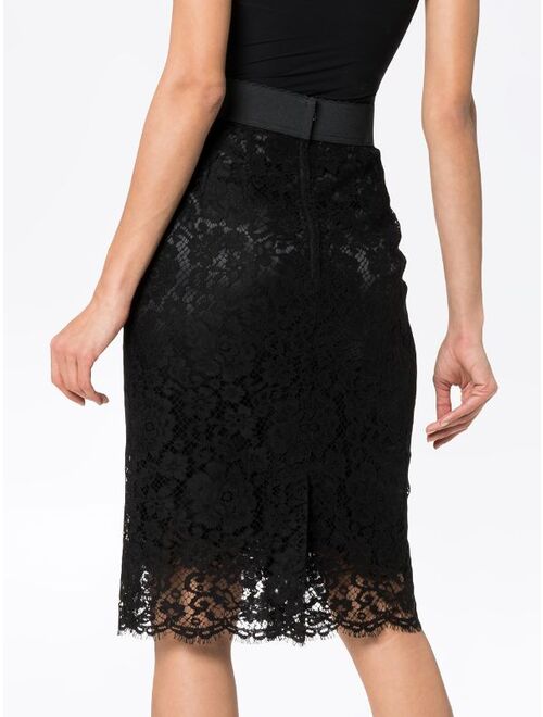 Dolce & Gabbana lace midi pencil skirt