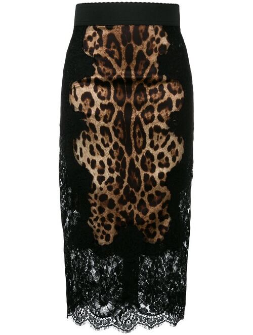 Dolce & Gabbana leopard-print pencil skirt