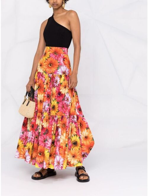 Dolce & Gabbana sunflower print tiered skirt