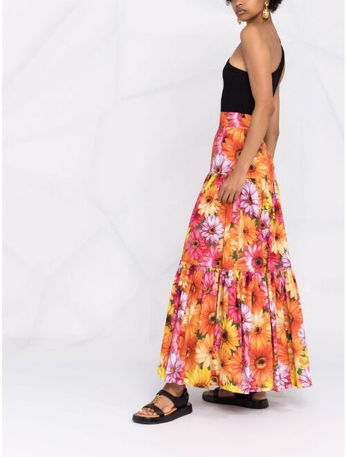Dolce & Gabbana sunflower print tiered skirt
