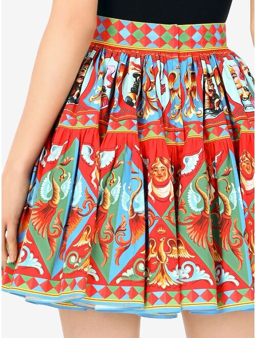 Dolce & Gabbana graphic-print flared skirt
