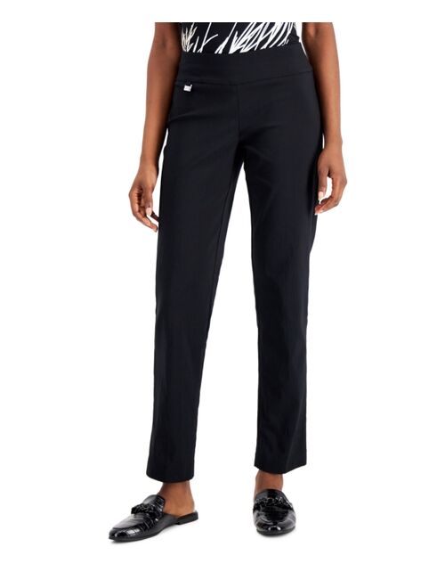 Alfani Petite Tummy-Control Straight-Leg Pants, Created for Macy's
