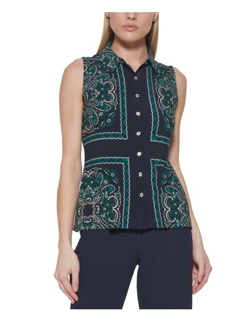 Tommy Hilfiger Paisley Patch-Print Top