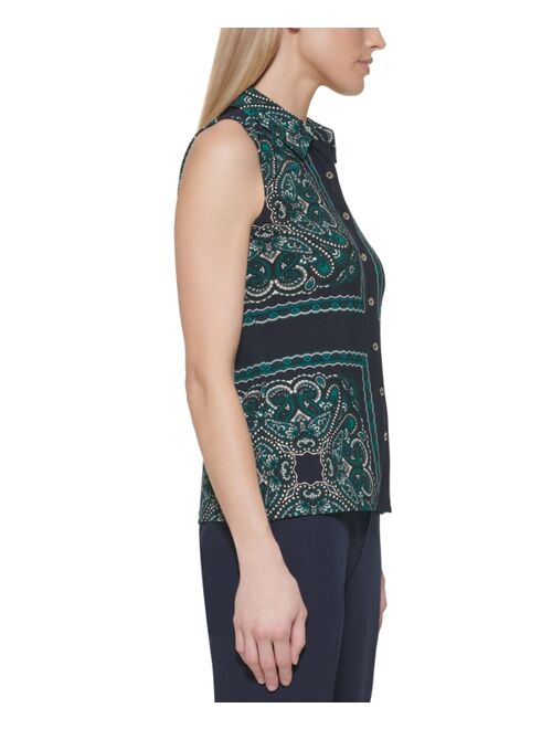 Tommy Hilfiger Paisley Patch-Print Top