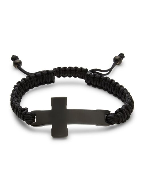 Eves's jewelry Eve's Jewelry Men's Black Stainless Steel Adjustable Cross Bracelet