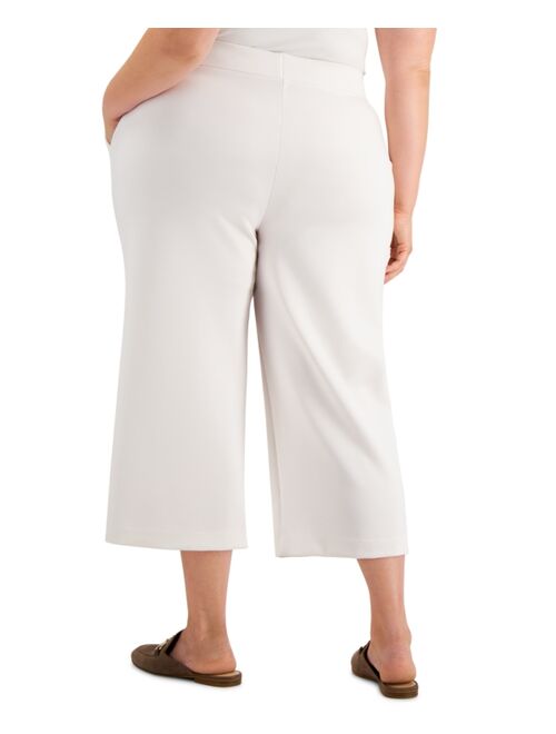 Alfani Plus Size Cropped Wide-Leg Pants, Created for Macy's