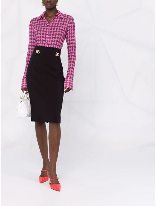 Dolce & Gabbana logo-embellished midi skirt