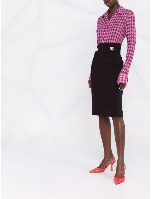 Dolce & Gabbana logo-embellished midi skirt