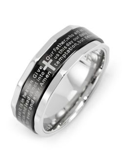 Eve's Jewelry Men's Stainless Steel Lord's Prayer Spinner Ring