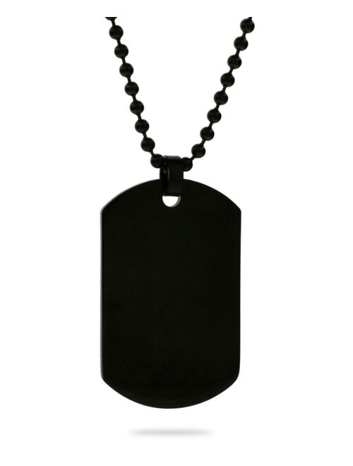 Eves's jewelry Eve's Jewelry Men's Black Plated Medium Stainless Steel Dog Tag Necklace