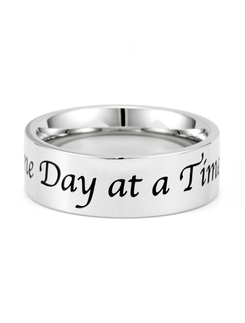 Eves's jewelry Eve's Jewelry Men's One Day at a Time Stainless Steel Message Ring