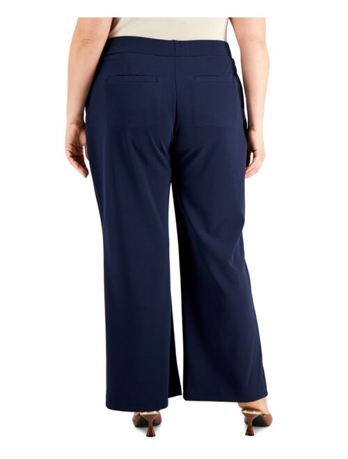 Alfani Plus Size Pull-on Straight Pants, Created for Macy's