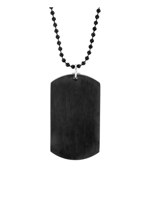 Eves's jewelry Eve's Jewelry Men's Black Plate Stainless Steel Dog Tag with Cross Necklace