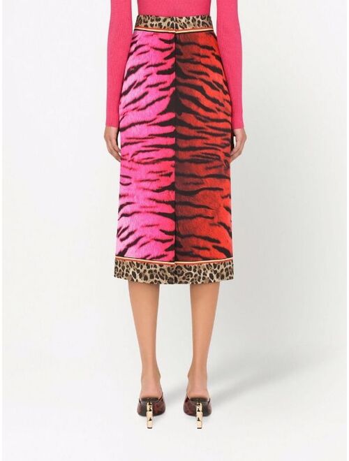 Dolce & Gabbana animal-print pencil skirt