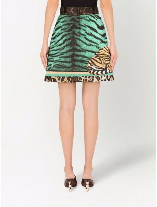 Dolce & Gabbana animal-print A-line skirt