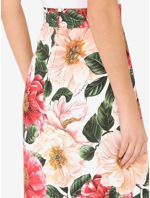 Dolce & Gabbana floral print pencil skirt