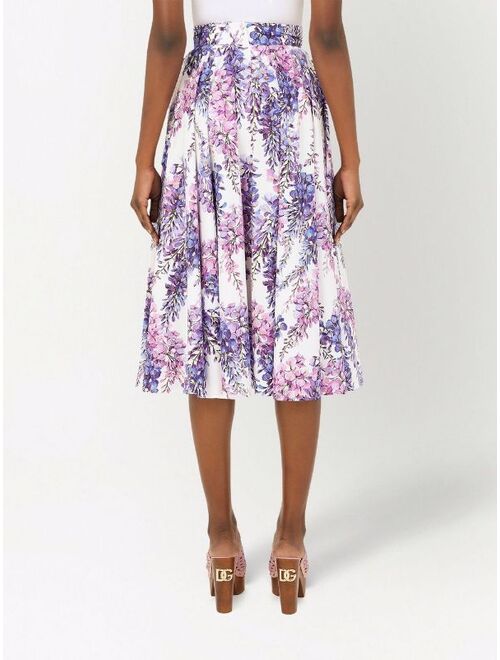 Dolce & Gabbana high-waisted floral-print skirt