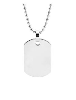 Eve's Jewelry Men's Medium Stainless Steel Dog Tag Necklace