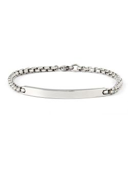 Eve's Jewelry Men's Round Box Link Id Bracelet