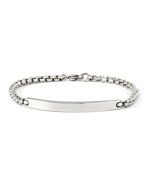 Eves's jewelry Eve's Jewelry Men's Round Box Link Id Bracelet