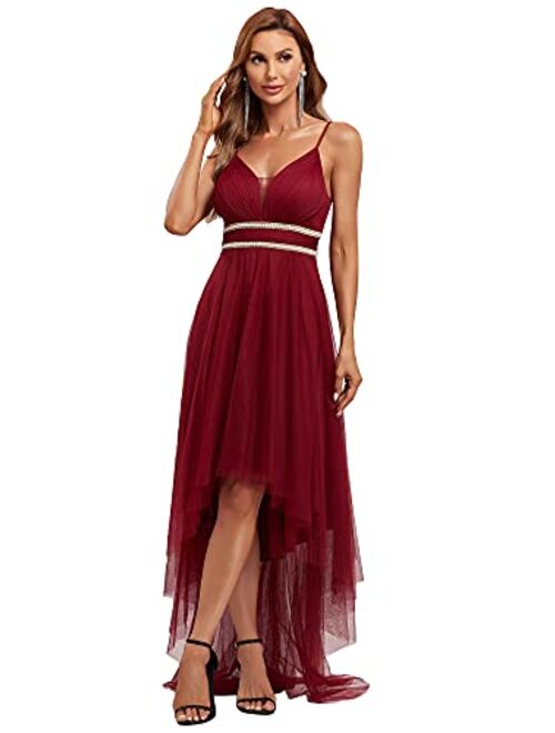 Ever-Pretty Women's Spaghetti V Neck A-line High-Low Party Dress Long Evening Dress 0212