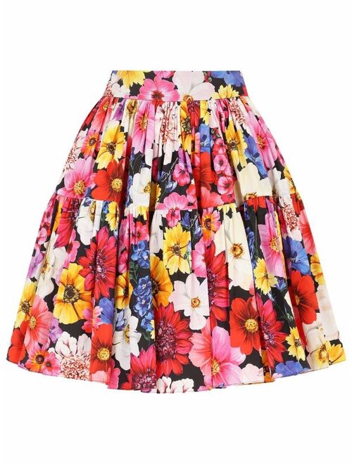 Dolce & Gabbana floral pleated skirt