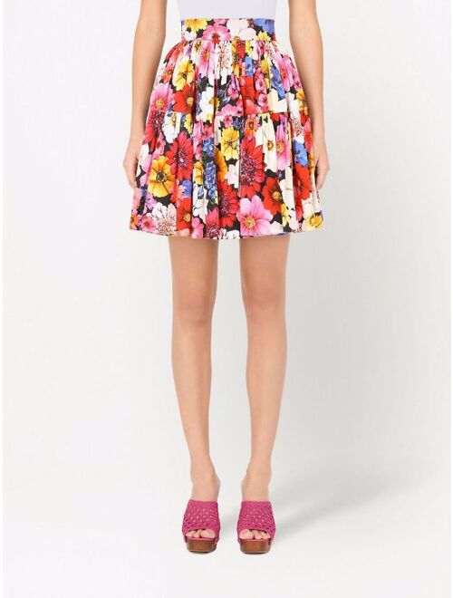 Dolce & Gabbana floral pleated skirt