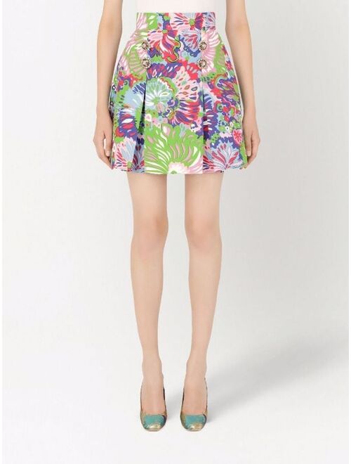 Dolce & Gabbana high-waisted graphic-print skirt