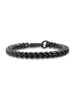 Textured Stainless Steel Twisted Curb Chain Bracelet For Men