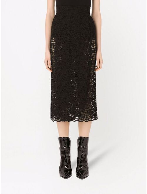 Dolce & Gabbana sheer lace midi skirt