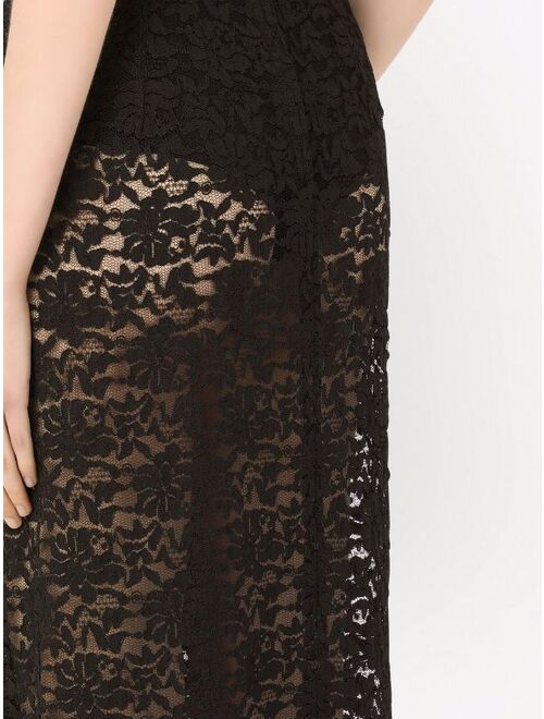 Dolce & Gabbana sheer lace midi skirt