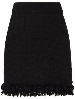 frayed fitted skirt