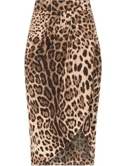 leopard-print wrap skirt