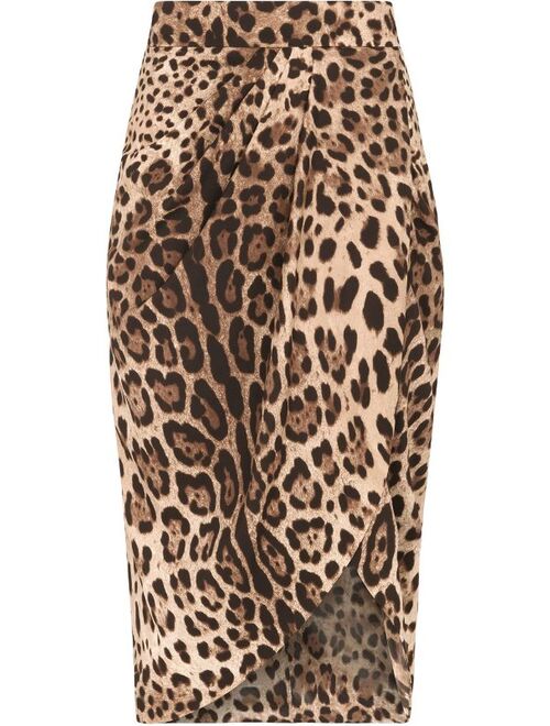 Dolce & Gabbana leopard-print wrap skirt