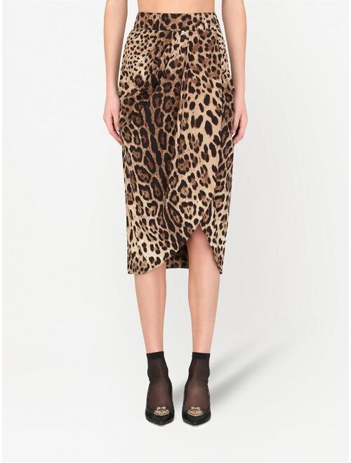 Dolce & Gabbana leopard-print wrap skirt