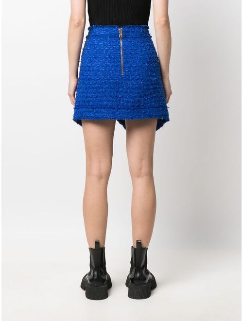 Balmain textured-tweed mini skirt