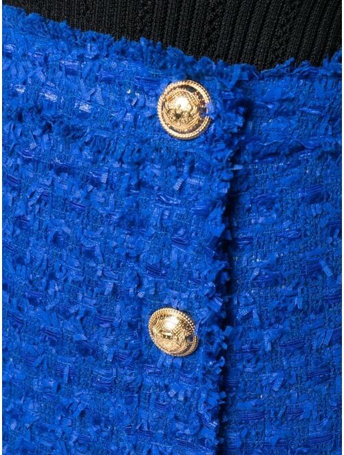 Balmain textured-tweed mini skirt