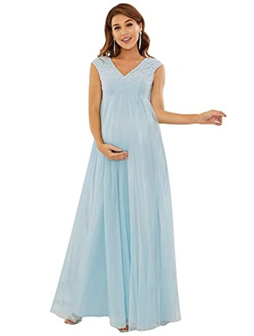 Ever-Pretty Women's Lace Embroidery A-line Tulle Maternity Party Dress 20820