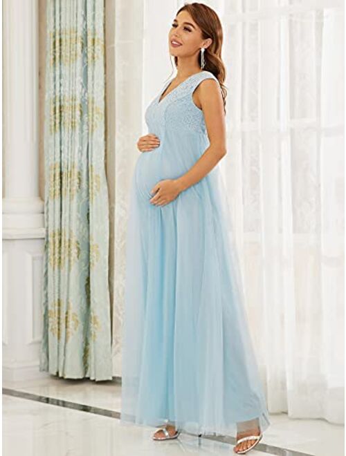 Ever-Pretty Women's Lace Embroidery A-line Tulle Maternity Party Dress 20820