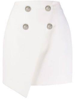 asymmetric double-breasted mini-skirt