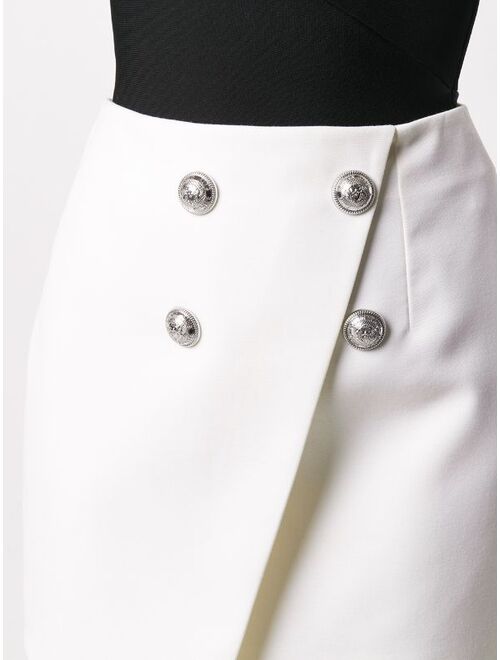 Balmain asymmetric double-breasted mini-skirt