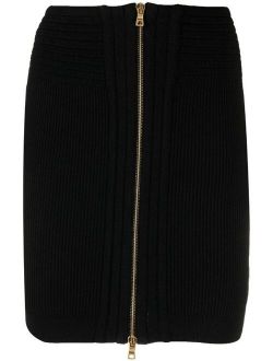 ribbed-knit zipped skirt