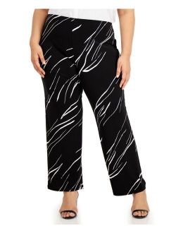 Plus Size Printed Wide-Leg Soft Pants, Created for Macy's
