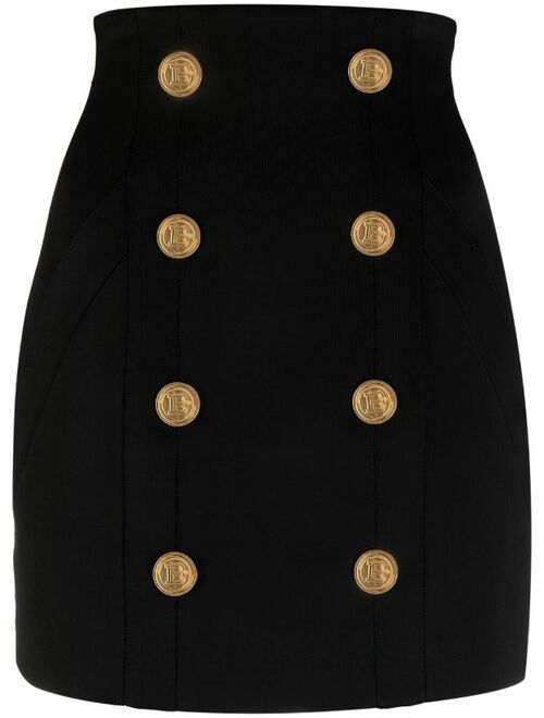 Balmain 8-button high-waist miniskirt