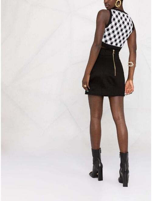 Balmain 8-button high-waist miniskirt